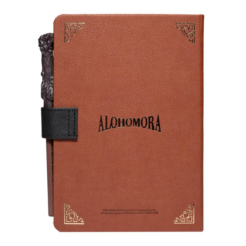 Carnet A5 premium + stylo baguette Harry Potter de Poudlard