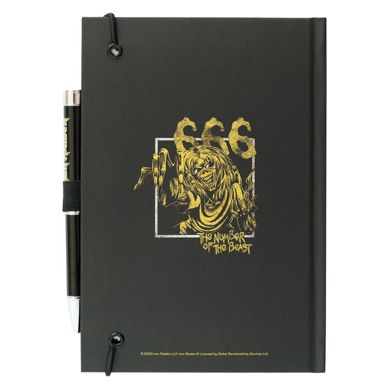 Premium Notizbuch im A5 Format + Iron Maiden Projektorstift