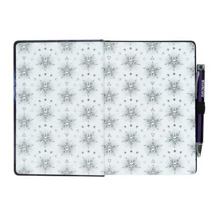 Carnet A5 premium + stylo projecteur Mercredi Addams