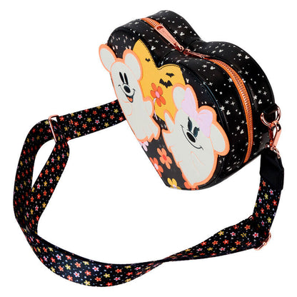 Floral Ghost Mickey & Minnie Disney Loungefly Crossbody Bag