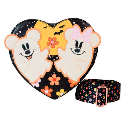 floral ghost mickey & minnie disney loungefly crossbody bag