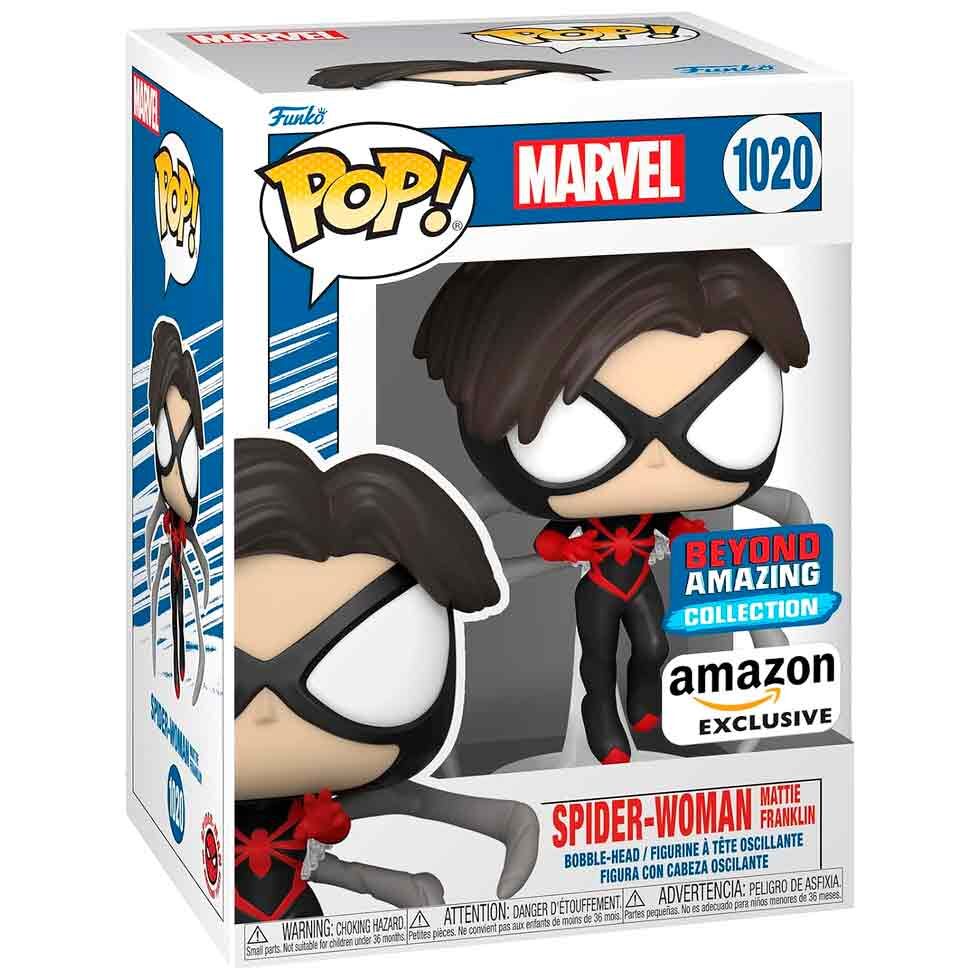 Figura POP exclusiva da Mulher-Aranha Incrível de Marvel Beyond interpretada por Mattie Franklin.