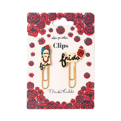 set of 2 frida kahlo clips