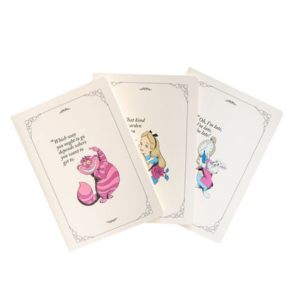 set of 3 a5 notebooks alice in wonderland disney