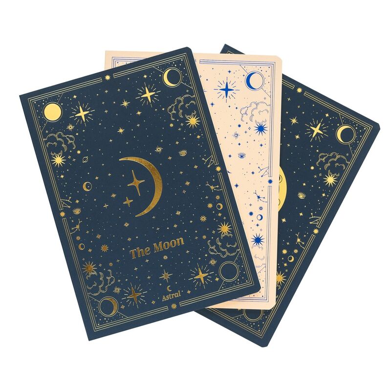 set of 3 a5 astral notebooks