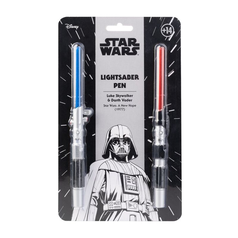 blister pack of 2 star wars lightsaber pens