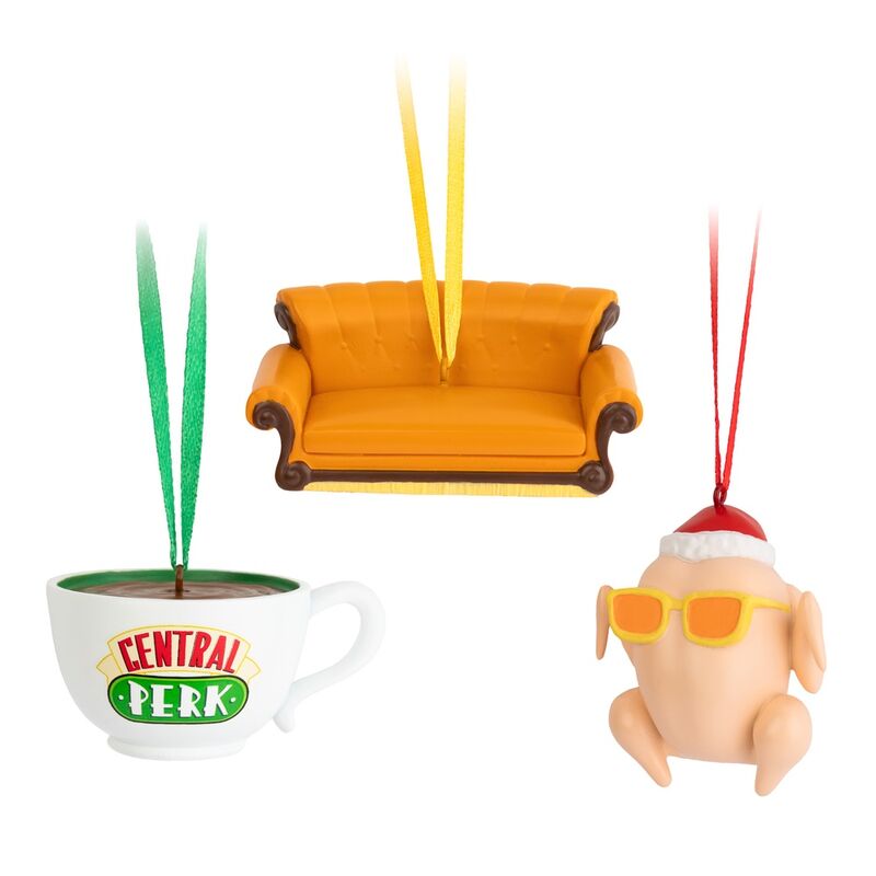 set of 3 friends christmas ornaments
