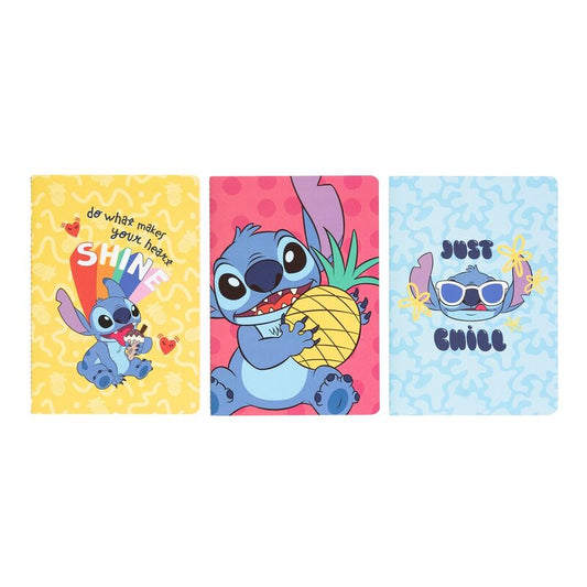 Lot de 3 carnets A5 Disney Stitch Tropical