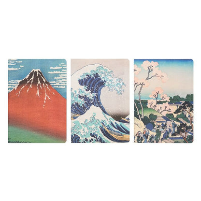 Zestaw 3 zeszytów A5 Wielka fala w Kanagawie Hokusai