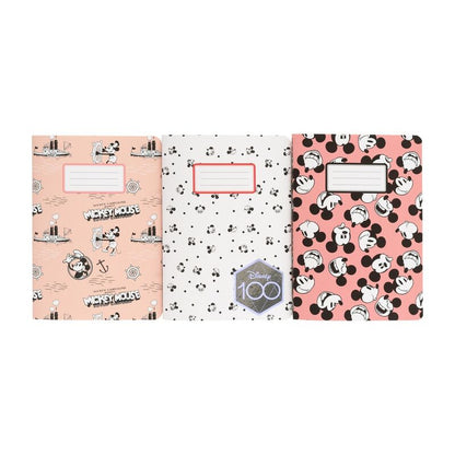 Set mit 3 A6 Notizbüchern zum 100  Jubiläum von Mickey Disney
