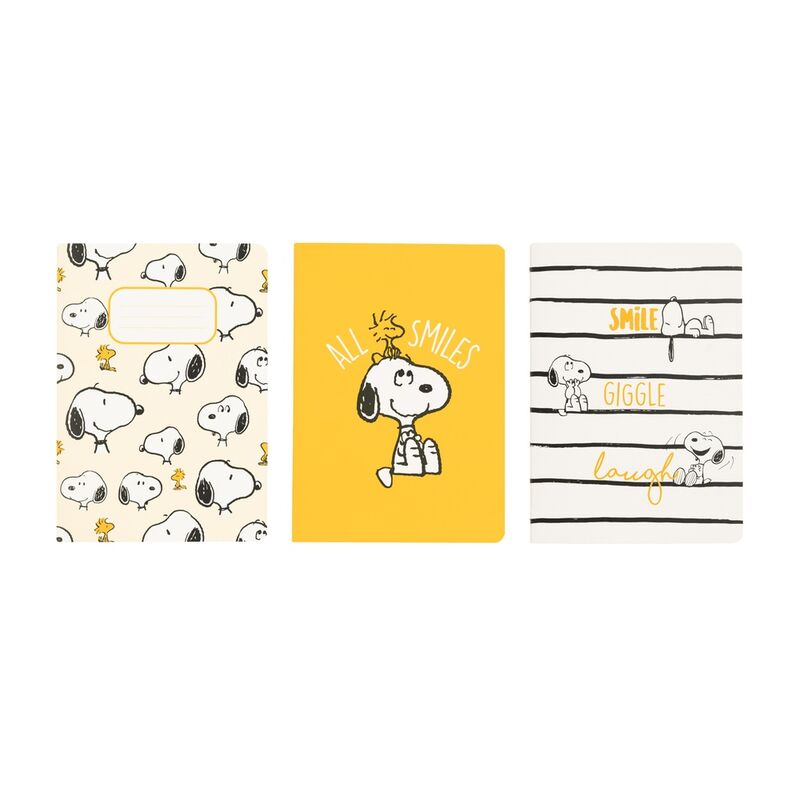 Set of 3 A6 Lazy Days Snoopy notebooks