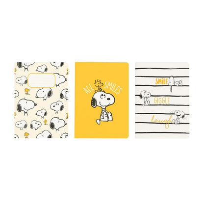 Set of 3 A6 Lazy Days Snoopy notebooks