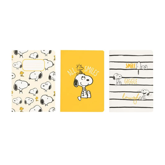 Juego de 3 cuadernos A6 de Snoopy con diseño de "Días de Pereza"