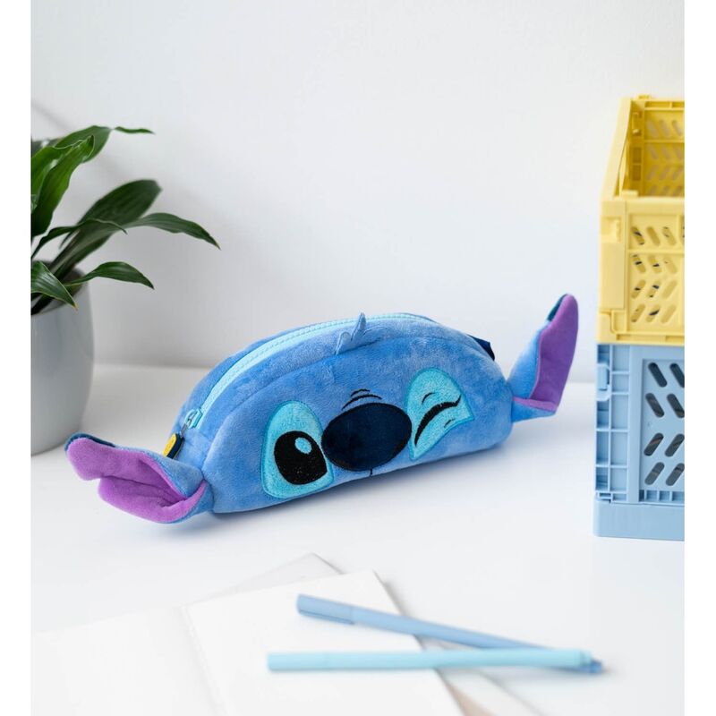 Estojo de lápis de pelúcia do Stitch da Disney