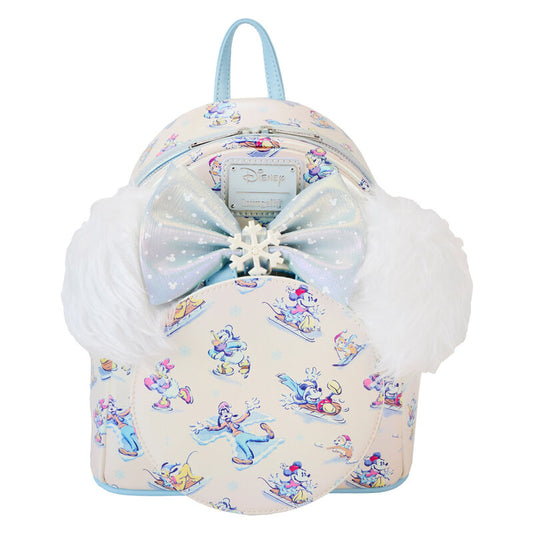 set backpack  ears headband winter wonderland mickey and friends disney loungefly 26cm