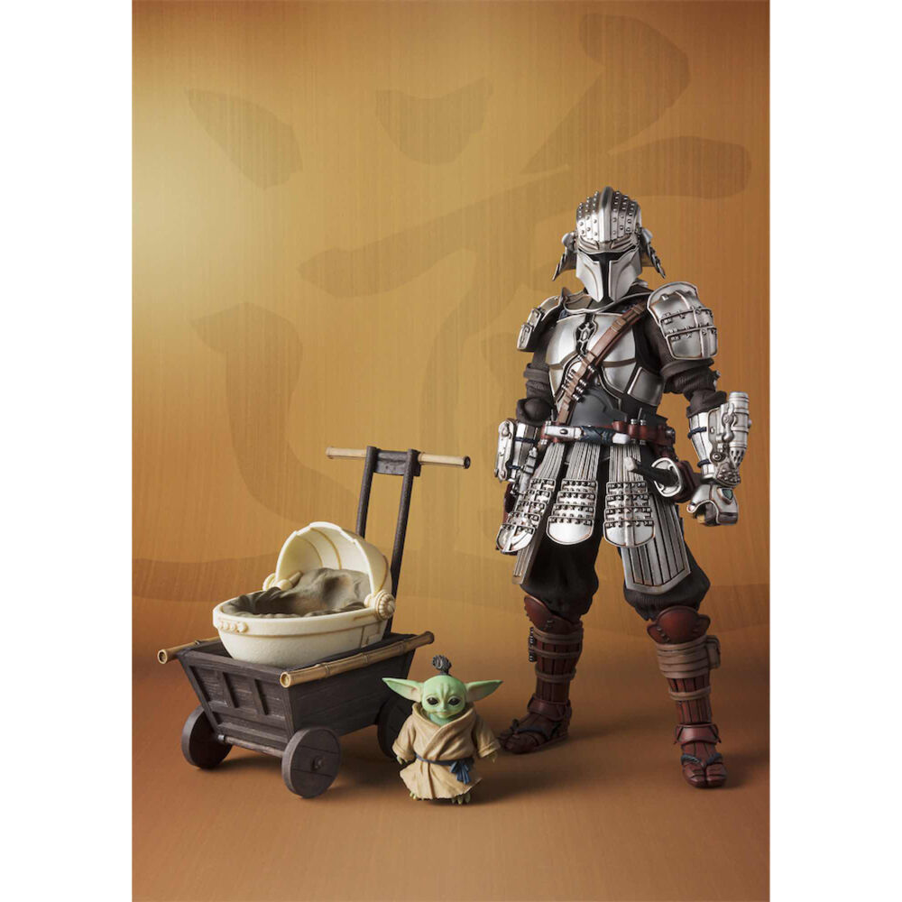 figure ronin mandalorian beskar armor & grogu star wars 18cm