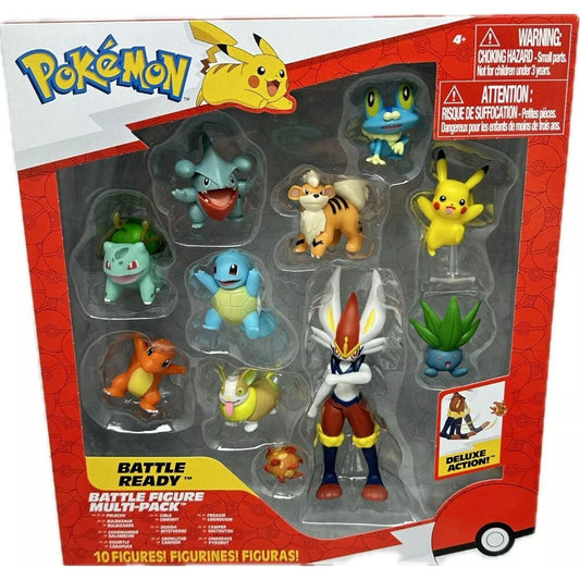 Cartela com 10 figuras Pokémon prontas para a batalha