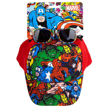 Avengers Marvel hat and sunglasses set