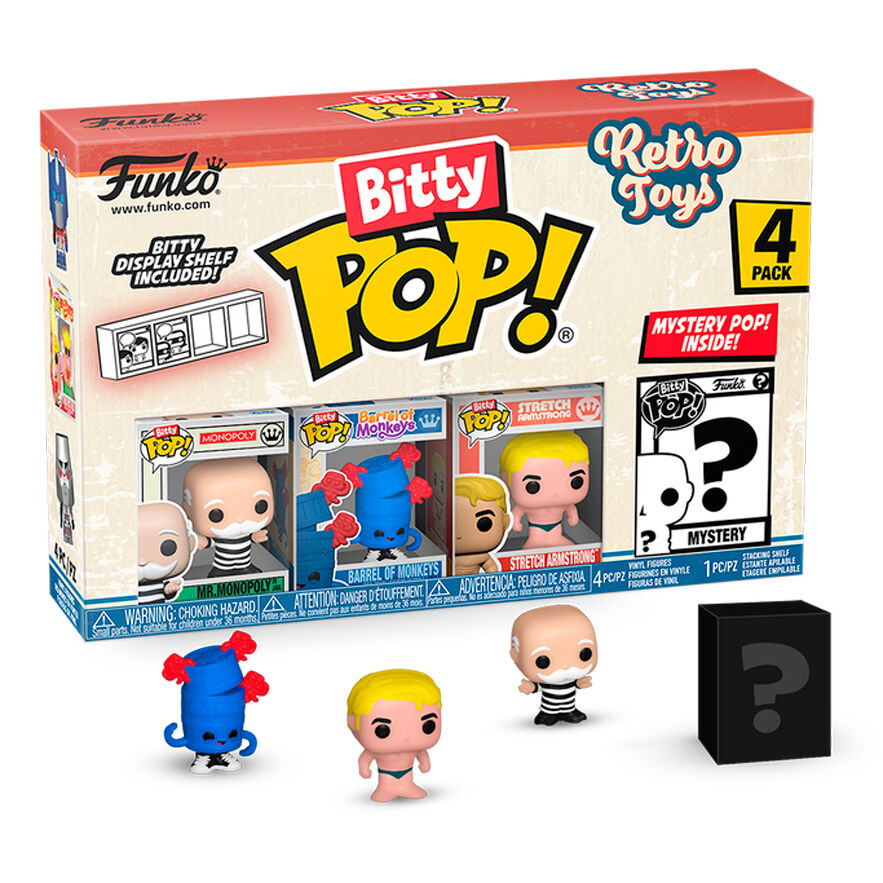 blister 4 figures bitty pop retro toys monopoly
