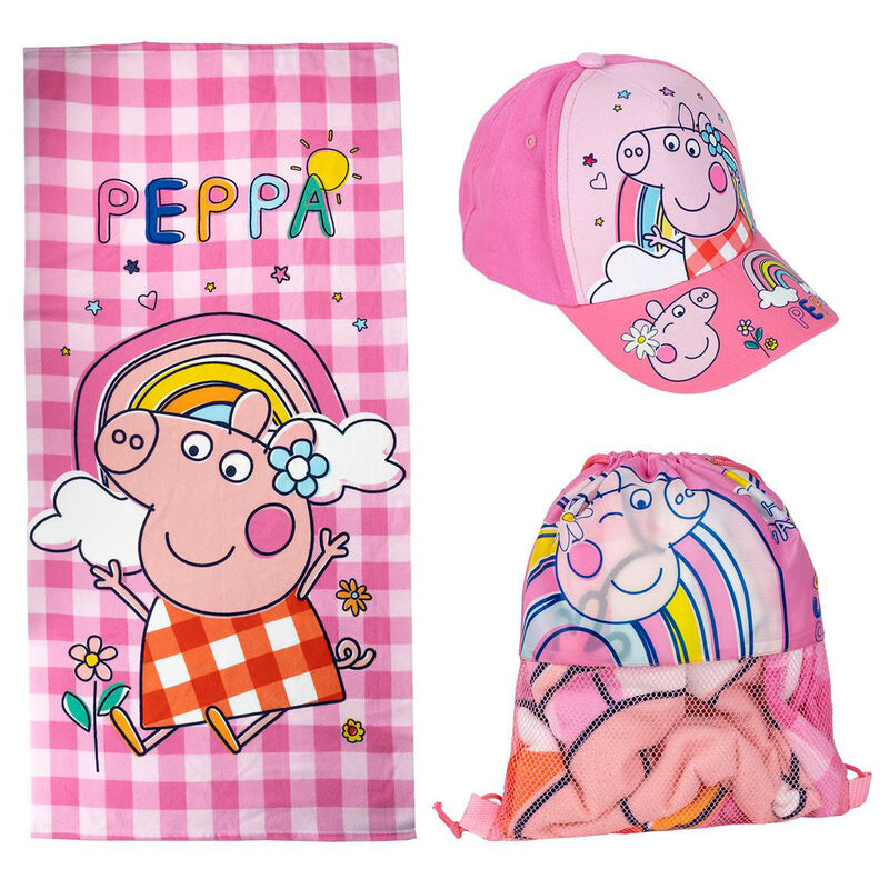 peppa pig towel  sleeping bag  and cap set