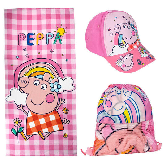peppa pig towel  sleeping bag  and cap set