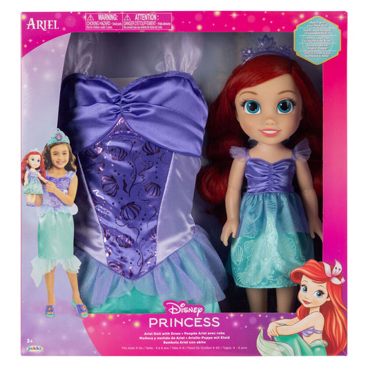 Bambola di Ariel + costume La Sirenetta Disney 38 cm
