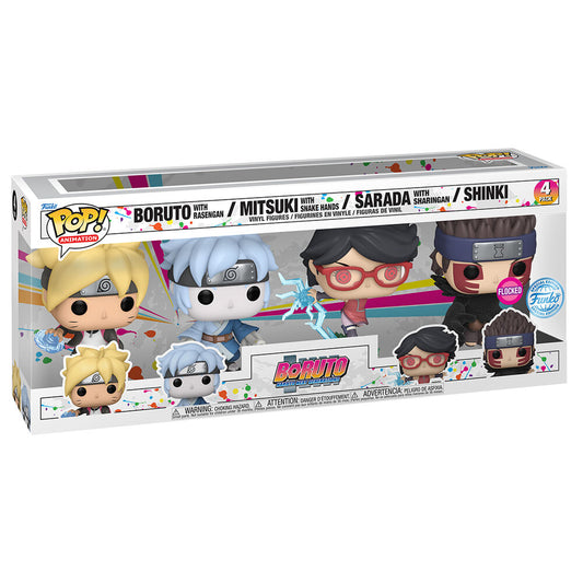 blister of 4 pop boruto exclusive figures