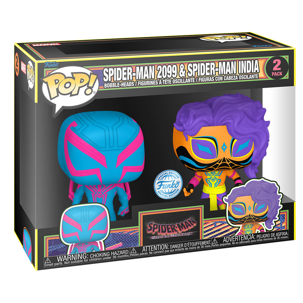 blister 2 pop spider man figures  spider man 2099 & spider man india exclusive
