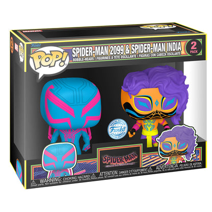 blister 2 pop spider man figures  spider man 2099 & spider man india exclusive