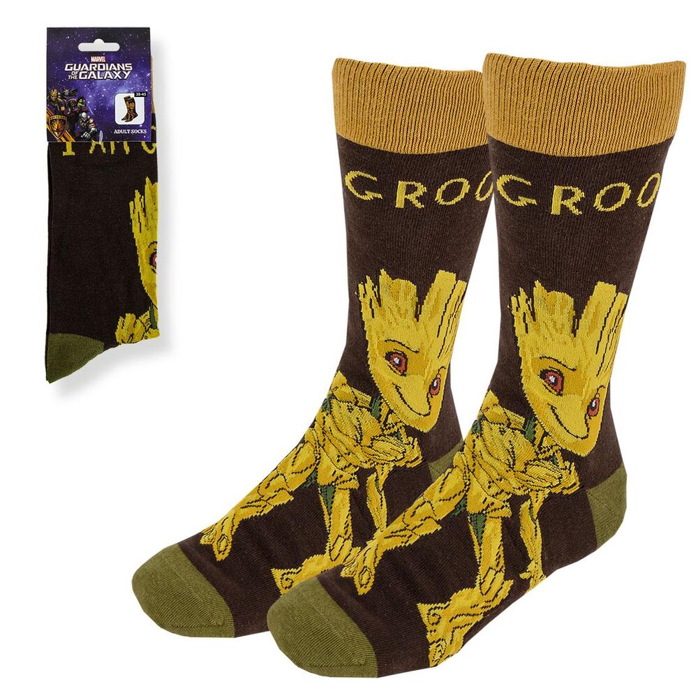 groot guardians of the galaxy marvel adult socks set