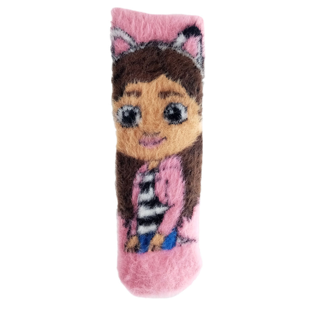 gabby's dollhouse coral fleece non slip socks