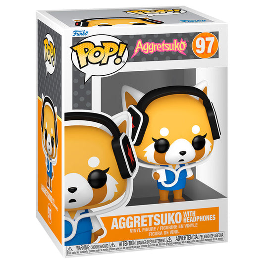 aggretsuko pop figure  aggretsuko with headphones