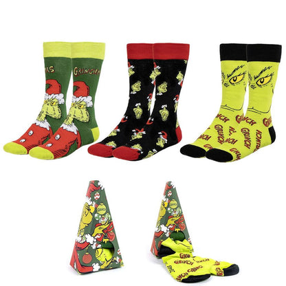 set of 3 grinch socks