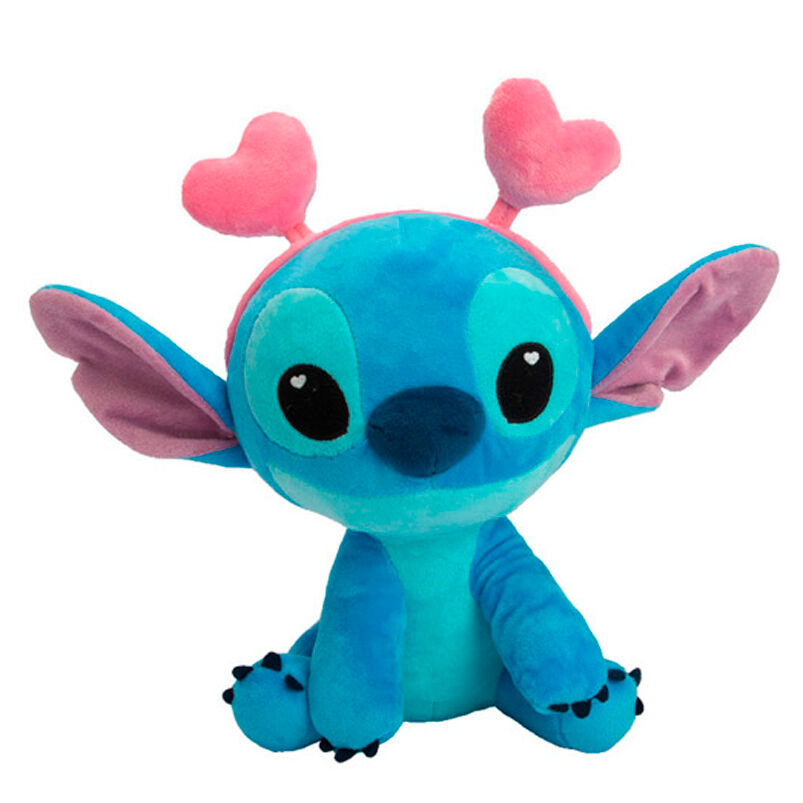 stitch plush toy with hearts  disney  25cm