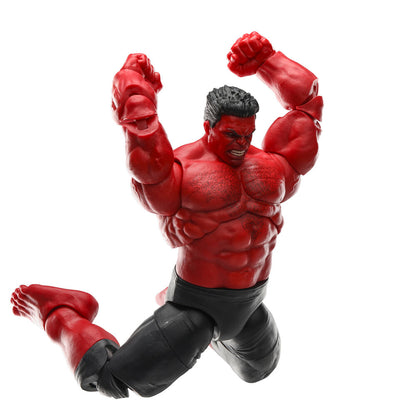 Figura de Hulk Rojo de Un Mundo Feliz y Capitán América de Marvel 15 cm