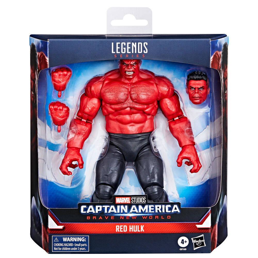 Figura de Hulk Rojo de Un Mundo Feliz y Capitán América de Marvel 15 cm