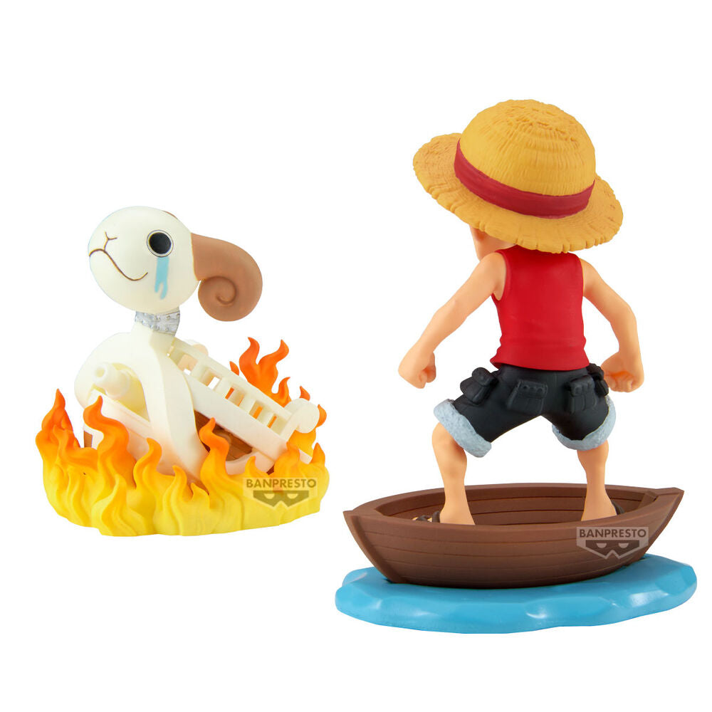 figure luffy & going merry log stories one piece 8cm