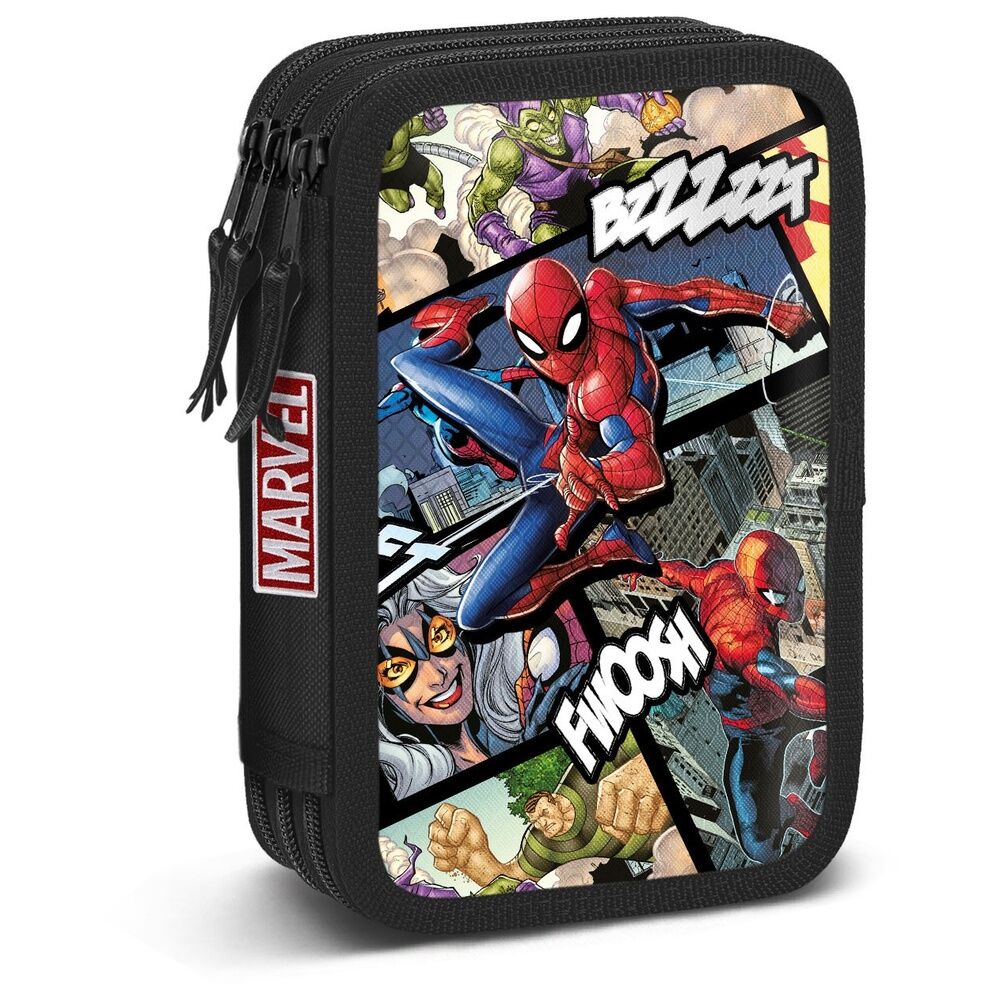 panels spiderman marvel triple pencil case