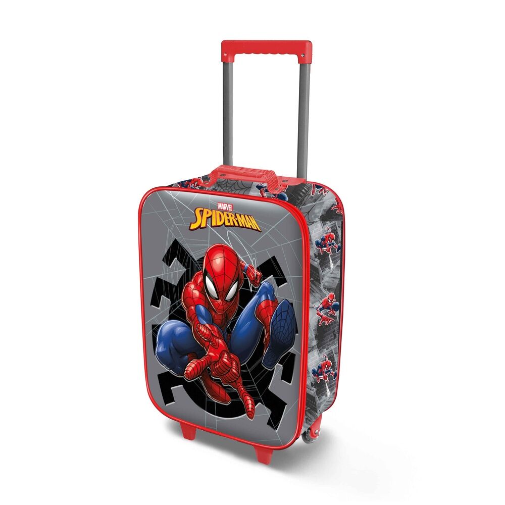3d wall spiderman marvel trolley suitcase 52cm