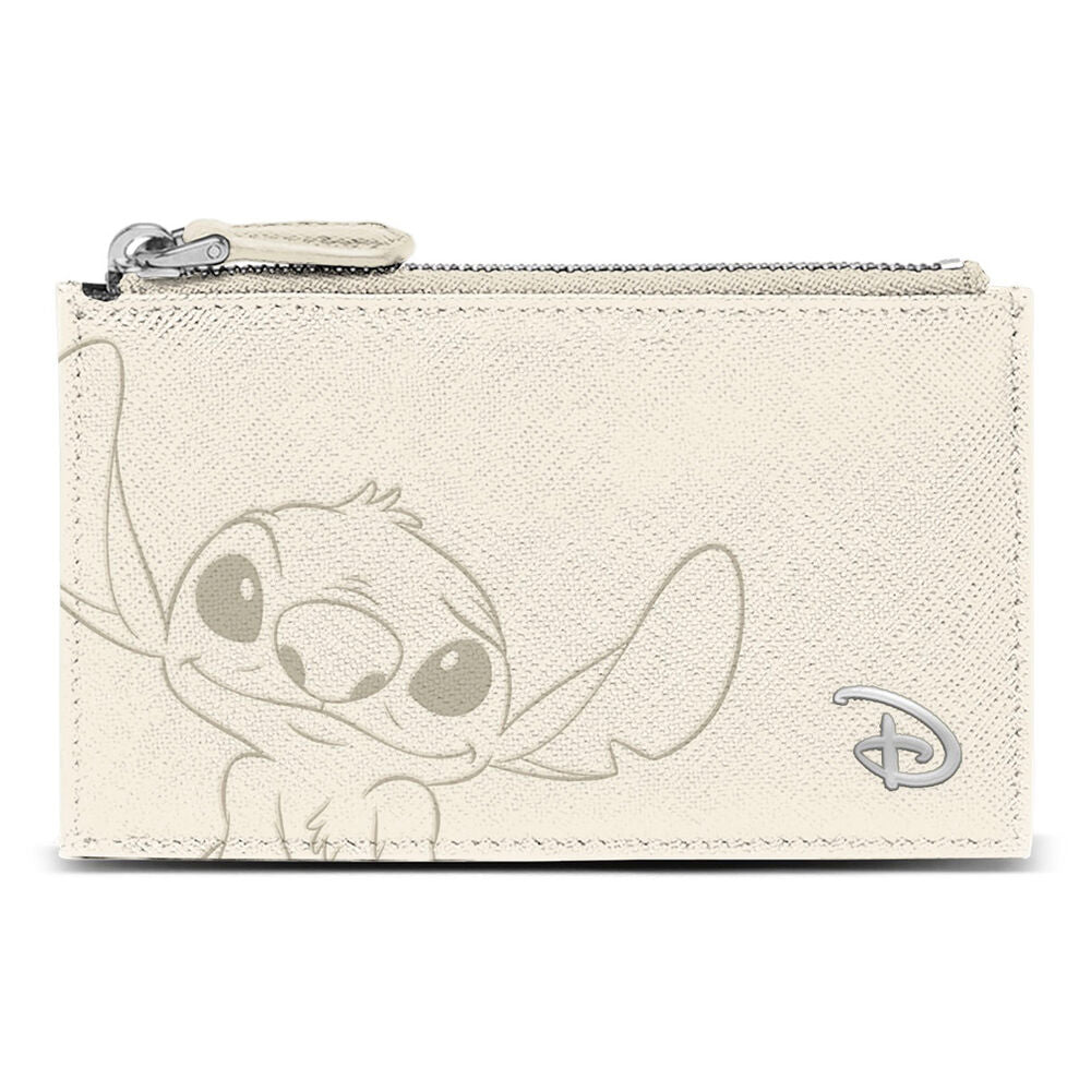 disney cream stitch card holder