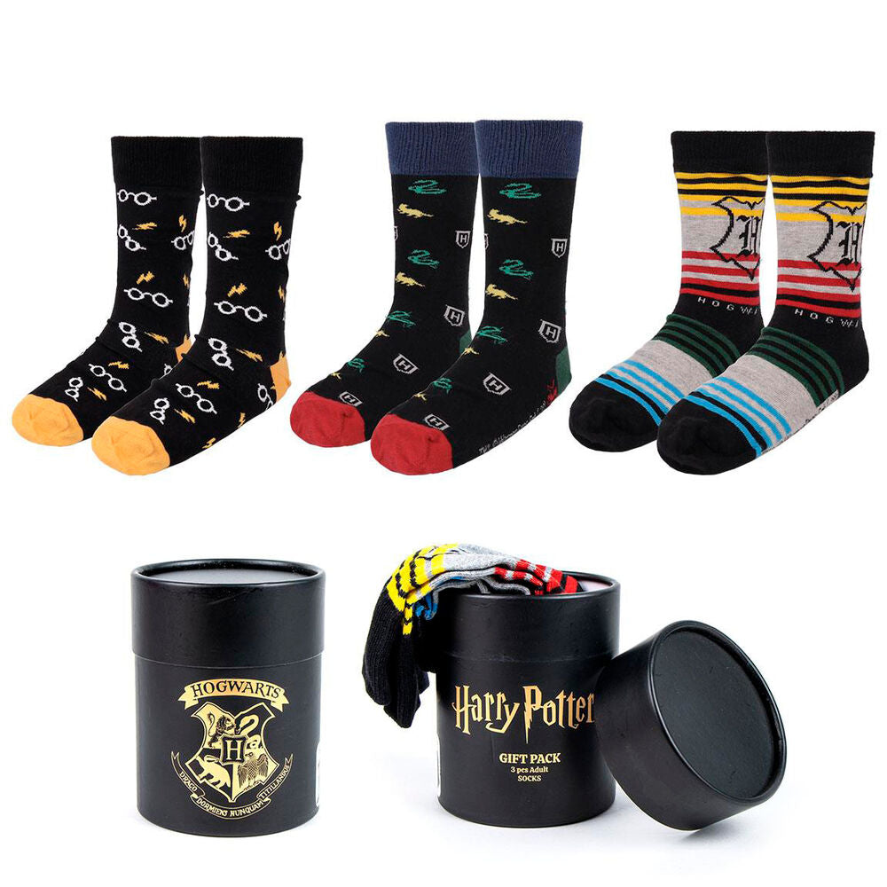 set of 3 harry potter adult socks  assorted