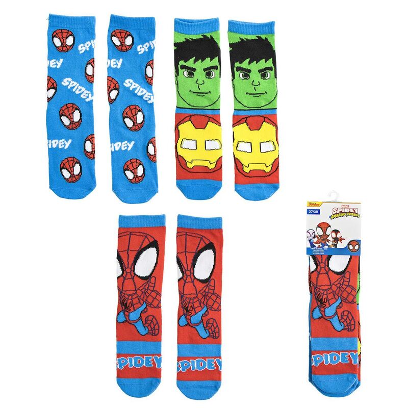set of 3 spidey marvel socks