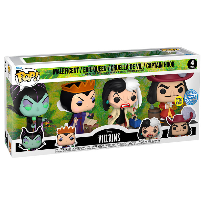 blister pack of 4 disney villains pop figures
