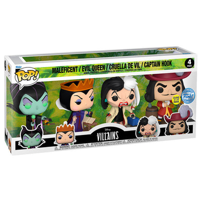 blister pack of 4 disney villains pop figures