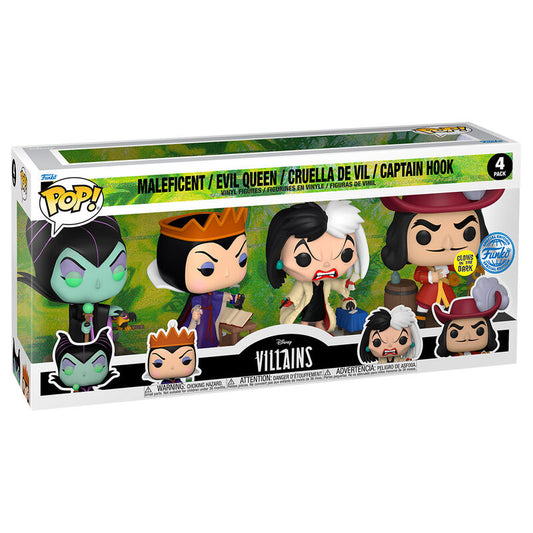 blister pack of 4 disney villains pop figures