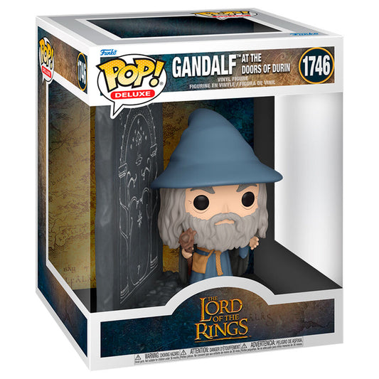 Figura POP Deluxe de Gandalf de El Señor de los Anillos con las Puertas de Durin