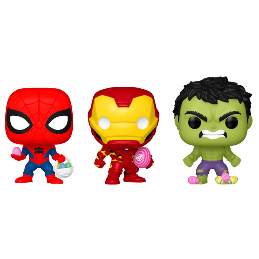 Blister 3 figures Pocket POP Marvel Spiderman Hulk Iron Man Easter