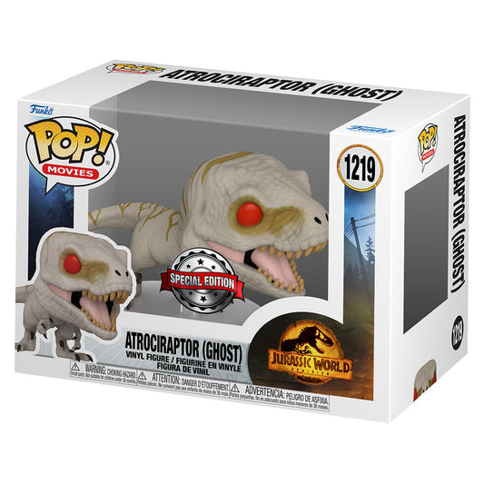 jurassic world atrociraptor ghost exclusive pop figure