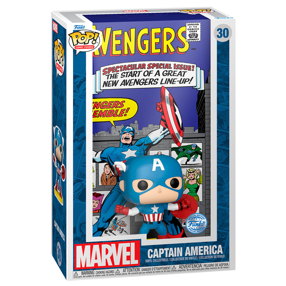 pop comic cover marvel avengers captain america exclusive figure