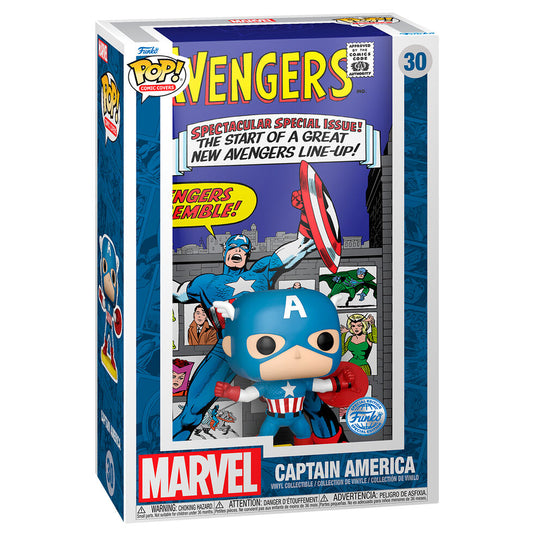 pop comic cover marvel avengers captain america exclusive figure